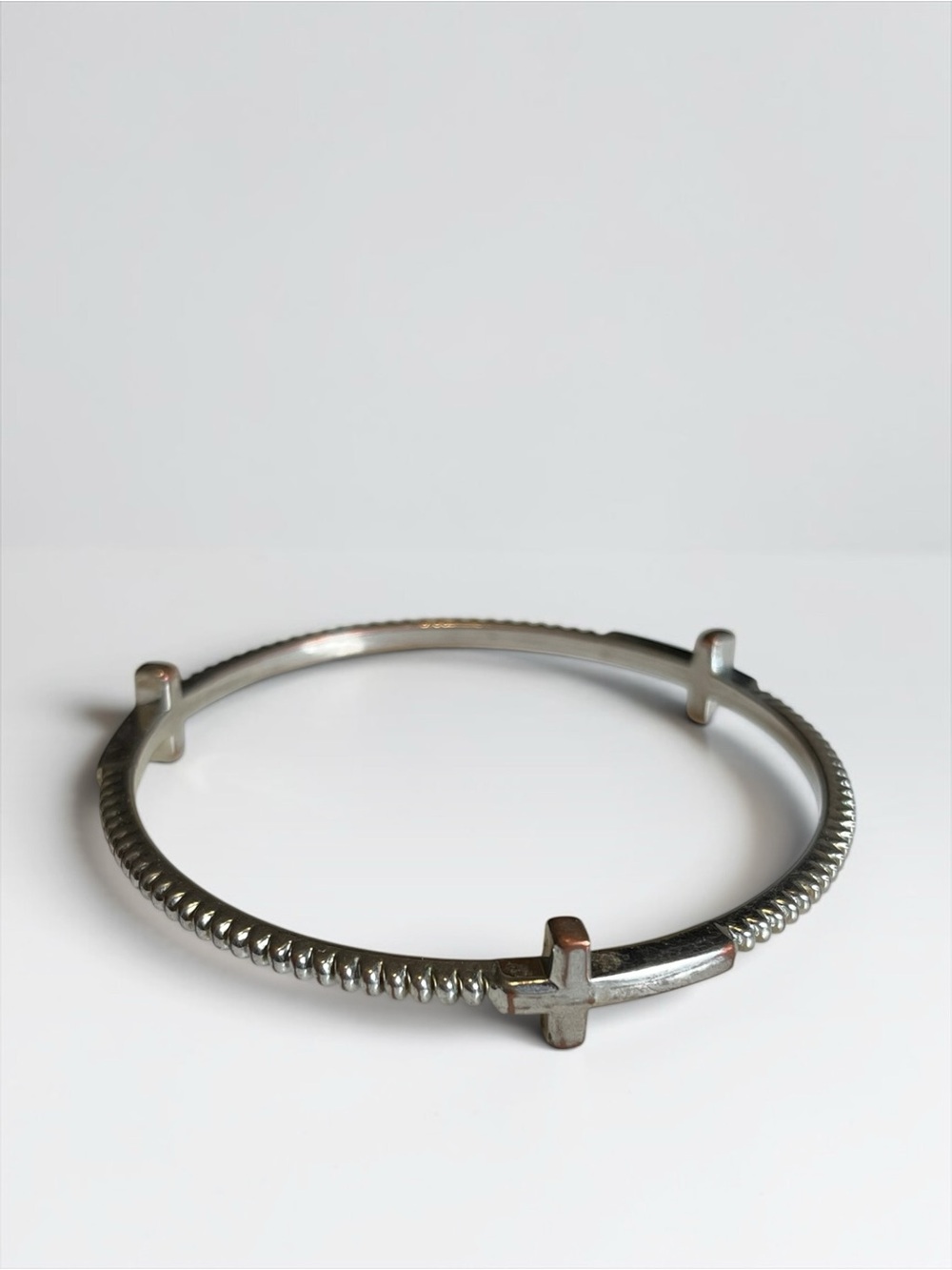🍭5 for $20🍭 Silver Tone Cross Bangle Bracelet CC X